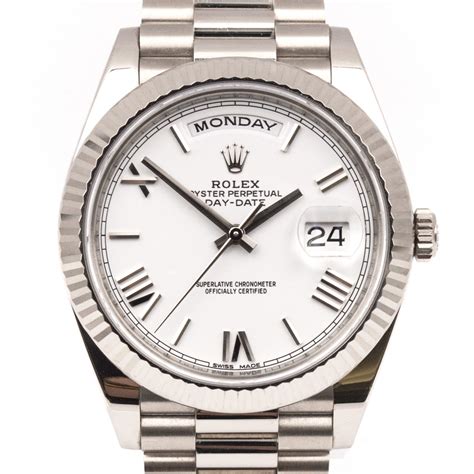 ebay rolex president white gold|rolex presidential 40mm white gold.